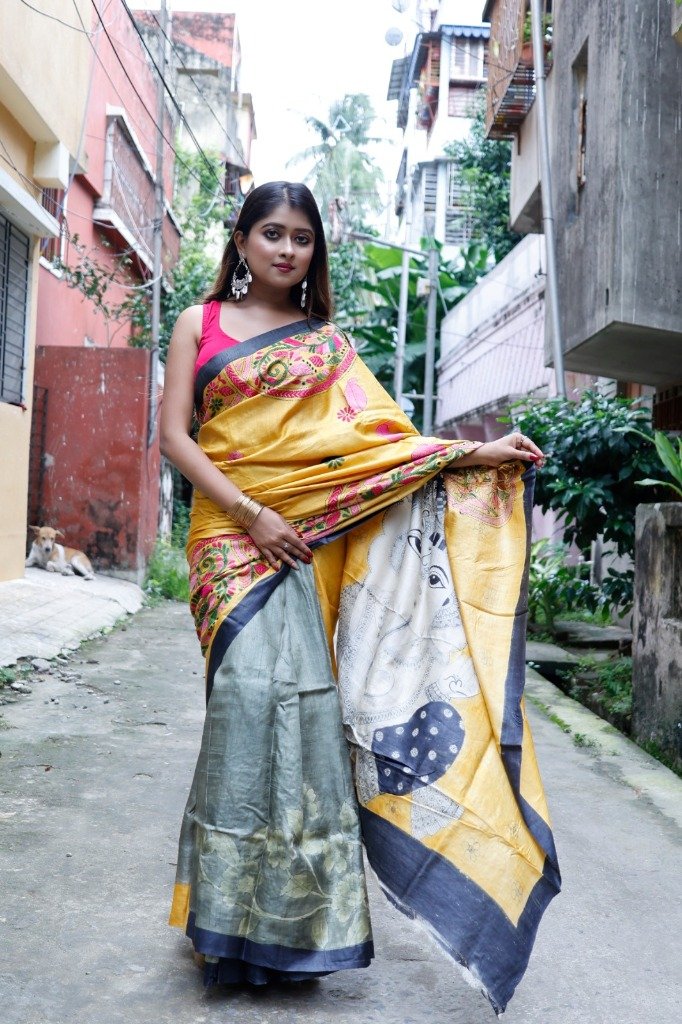 Tassar katha printing
